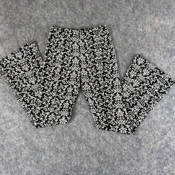 By Anthropologie Flare Pants High Waist Stretch Black White Boho Sz XS - Picture 13 of 13